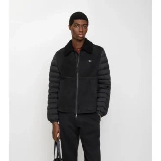 Piumino in nylon con shearling