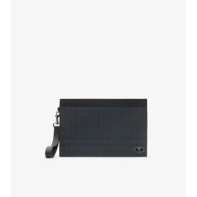 Pochette con zip a quadri