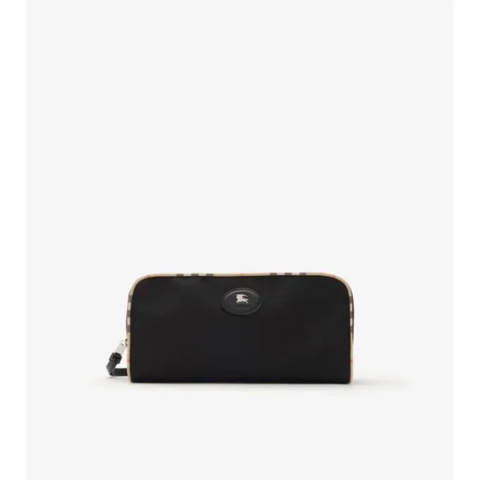 Pochette da viaggio con finiture a quadri grandi