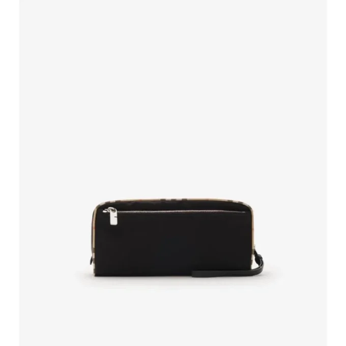 Pochette da viaggio con finiture a quadri grandi