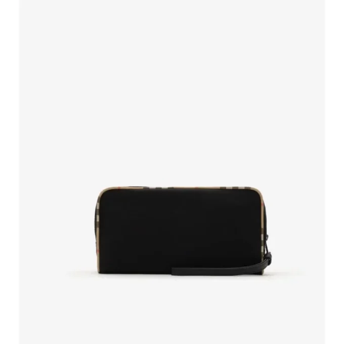 Pochette da viaggio medio con bordi a quadri