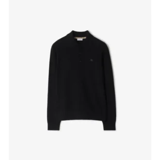 Polo a maniche lunghe in misto cashmere