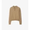 Polo a maniche lunghe in misto cashmere