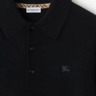 Polo a maniche lunghe in misto cashmere