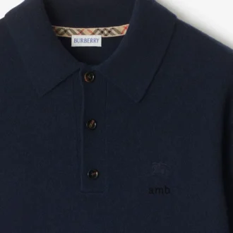Polo a maniche lunghe in misto cashmere