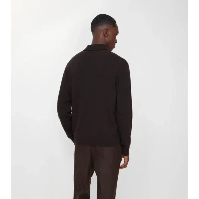 Polo a maniche lunghe in misto cashmere