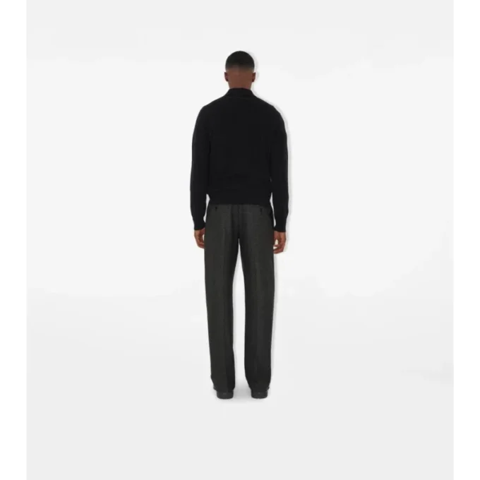 Polo a maniche lunghe in misto cashmere