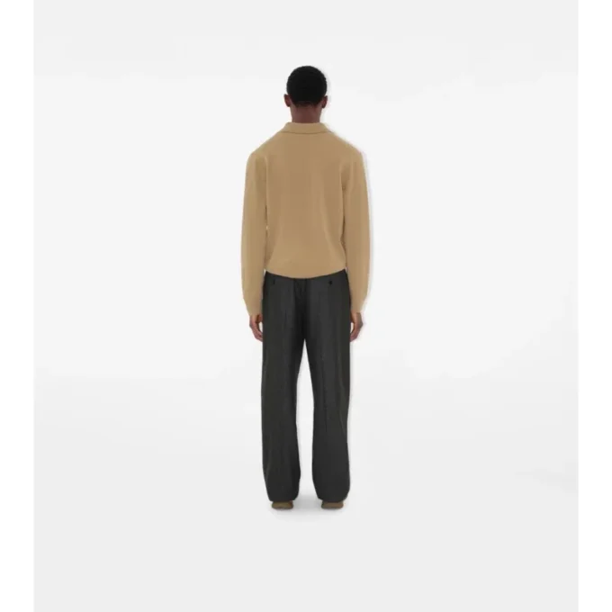 Polo a maniche lunghe in misto cashmere