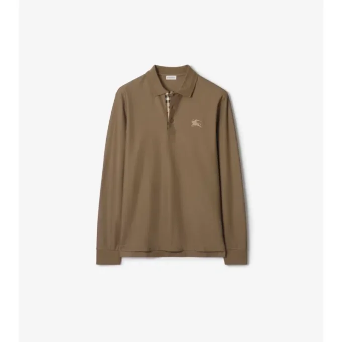 Polo in cotone a maniche lunghe