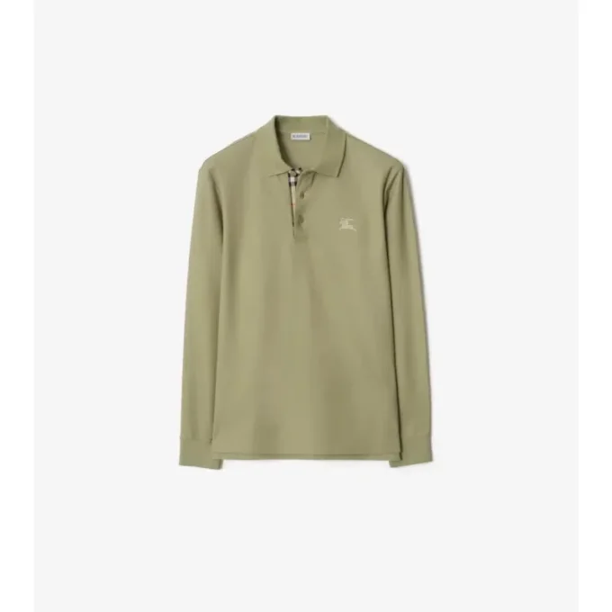 Polo in cotone a maniche lunghe