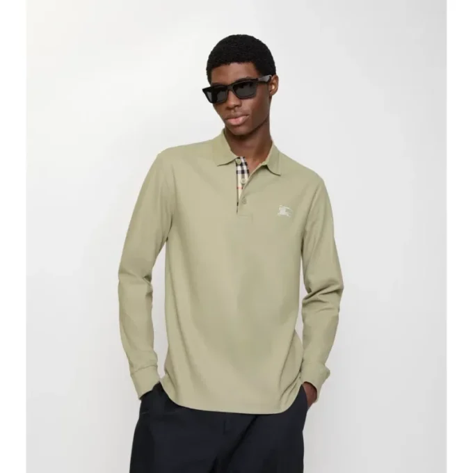 Polo in cotone a maniche lunghe