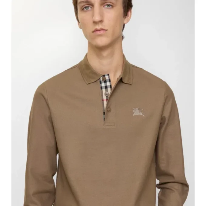 Polo in cotone a maniche lunghe