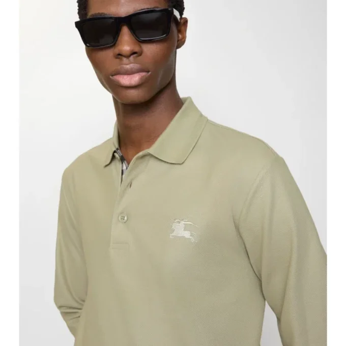 Polo in cotone a maniche lunghe