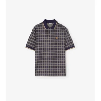 Polo in misto cotone a quadri