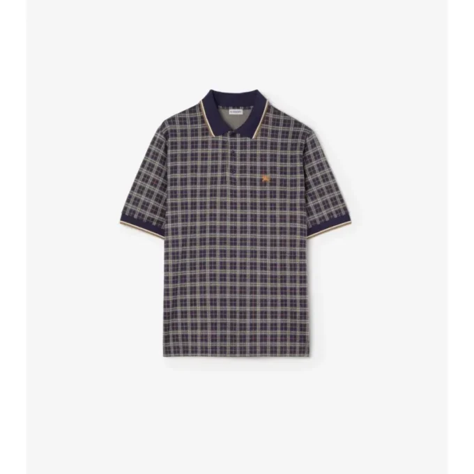 Polo in misto cotone a quadri