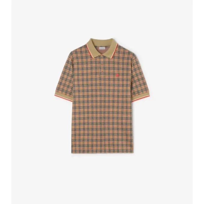 Polo in misto cotone a quadri