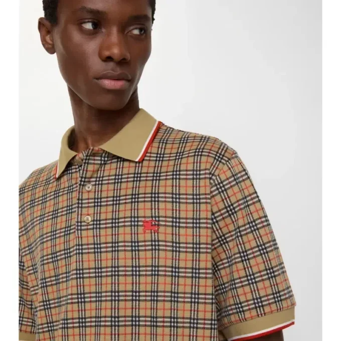 Polo in misto cotone a quadri