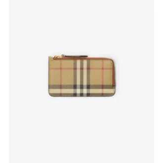 Portacarte con zip a quadri