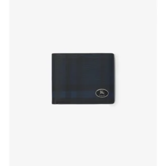 Portafoglio bifold slim con motivo a quadri