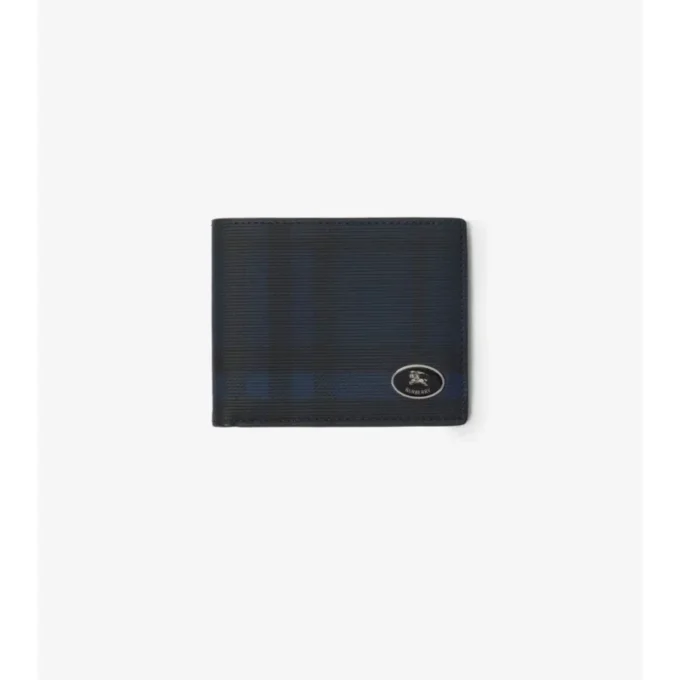 Portafoglio bifold slim con motivo a quadri