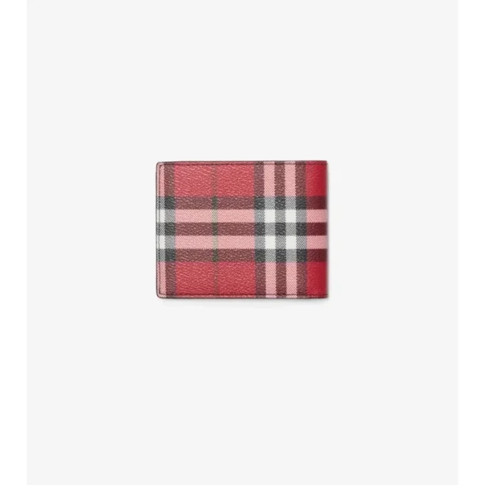 Portafoglio bifold slim con motivo a quadri