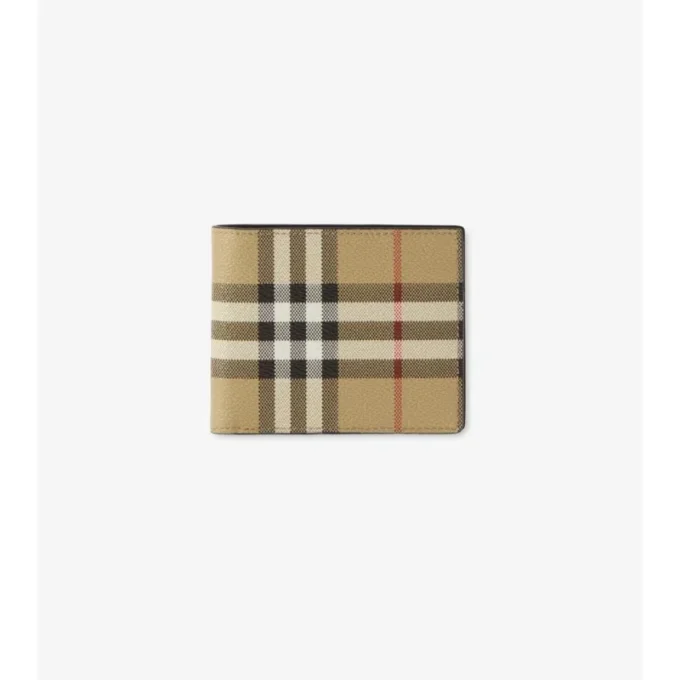 Portafoglio bifold sottile Check