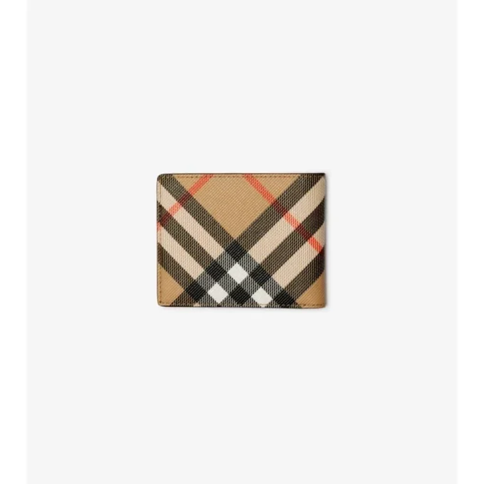 Portafoglio bifold sottile Check