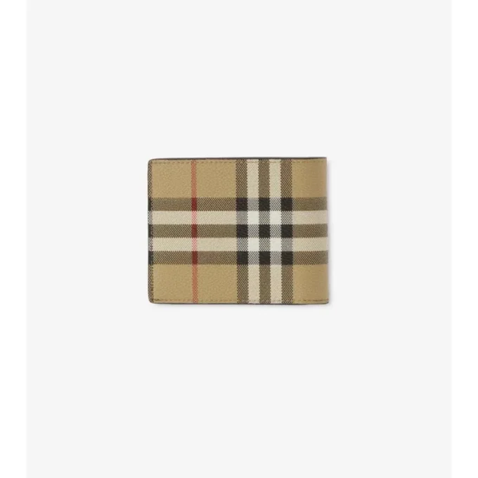 Portafoglio bifold sottile Check