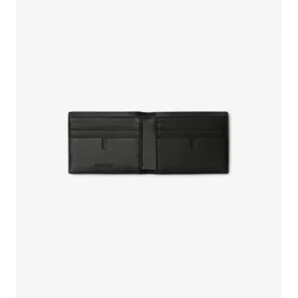 Portafoglio bifold sottile con motivo a quadri goffrato