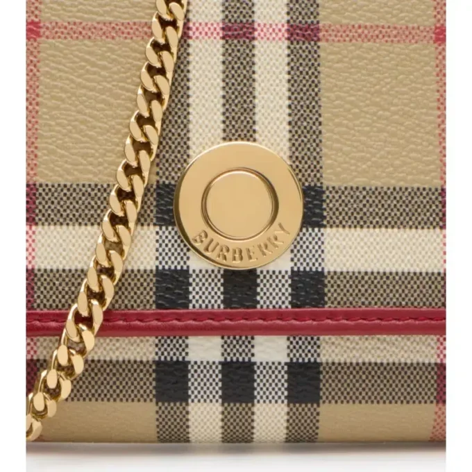 Portafoglio con tracolla a catena Check