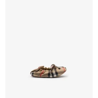 Scarpine in cotone con motivo Thomas Bear Check