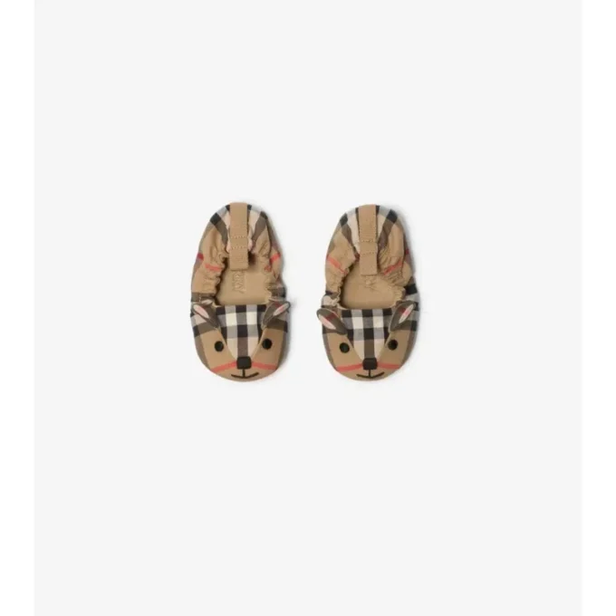 Scarpine in cotone con motivo Thomas Bear Check
