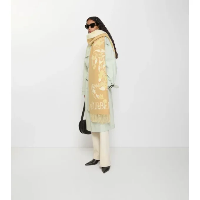 Sciarpa ampia in cashmere EKD con motivo floreale