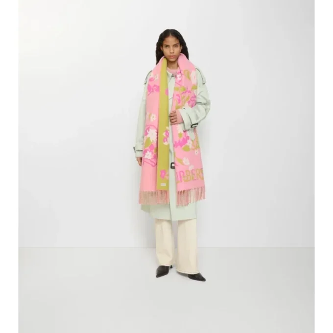 Sciarpa ampia in cashmere EKD con motivo floreale