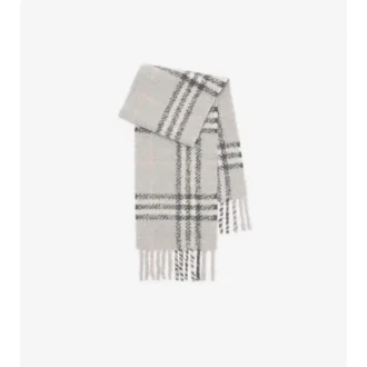 Sciarpa in bouclé misto lana di alpaca con motivo a quadri