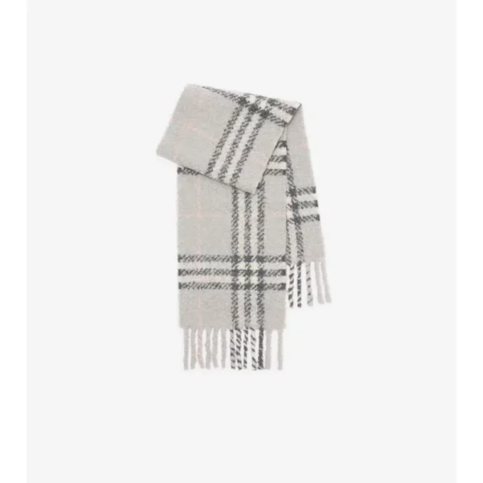 Sciarpa in bouclé misto lana di alpaca con motivo a quadri