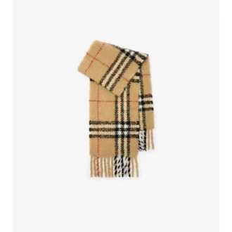 Sciarpa in bouclé misto lana di alpaca con motivo a quadri