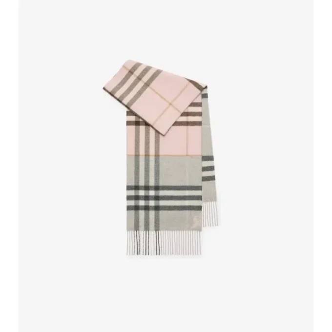 Sciarpa in cashmere a quadri a contrasto