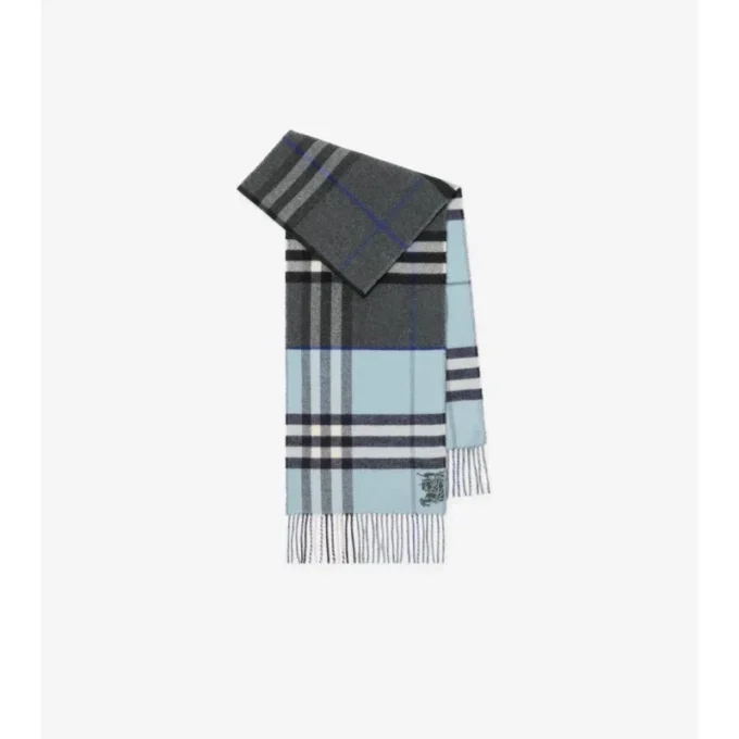 Sciarpa in cashmere a quadri a contrasto