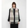 Sciarpa in cashmere a quadri a contrasto