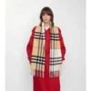 Sciarpa in cashmere a quadri a contrasto