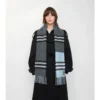 Sciarpa in cashmere a quadri a contrasto