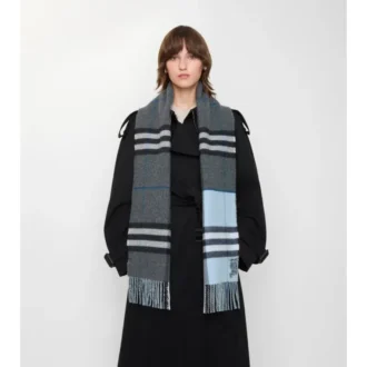 Sciarpa in cashmere a quadri a contrasto