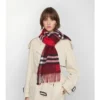 Sciarpa in cashmere a quadri a contrasto