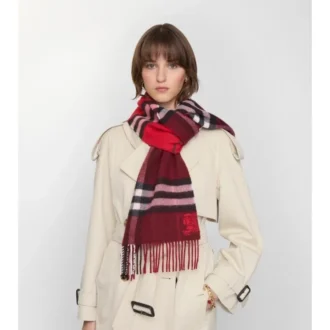 Sciarpa in cashmere a quadri a contrasto