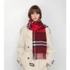 Sciarpa in cashmere a quadri a contrasto