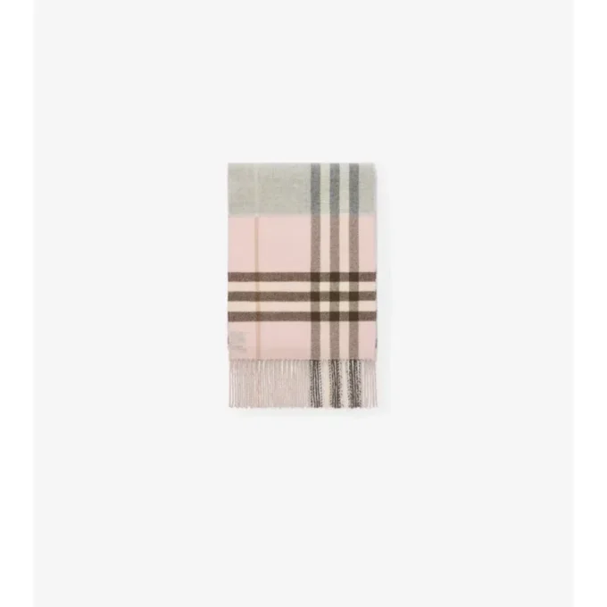 Sciarpa in cashmere a quadri a contrasto