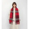 Sciarpa in cashmere a quadri a contrasto
