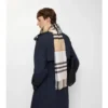 Sciarpa in cashmere a quadri a contrasto