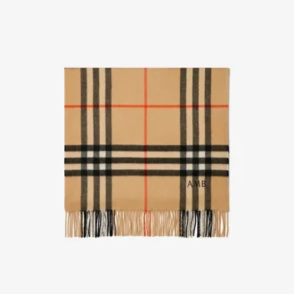 Sciarpa in cashmere a quadri larghi